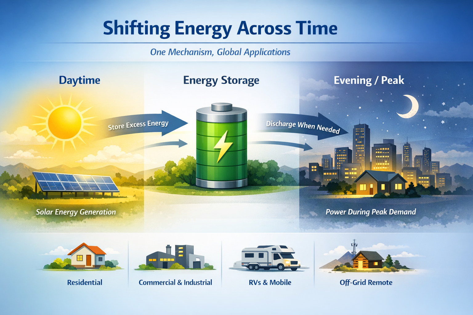 Energieverschiebung im Zeitverlauf: Wie Photovoltaik und Speicher die globale Energieeffizienz steigern